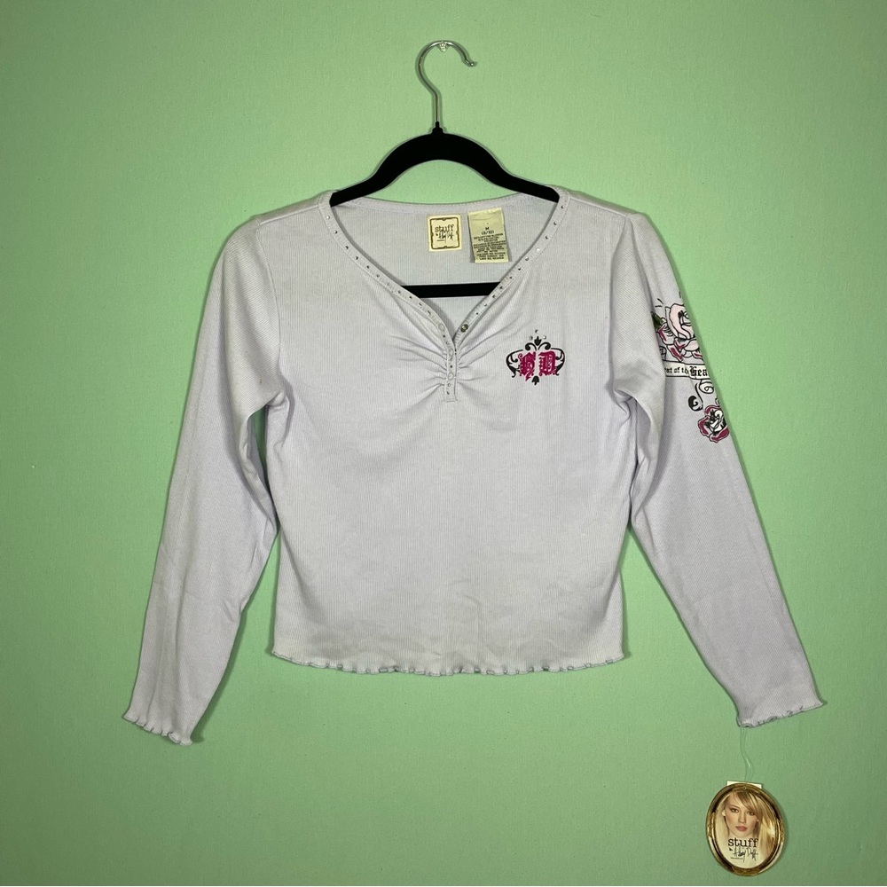 Y2K Stuff by Hilary Duff Deadstock Cropped Lavender Longsleeve Shirt